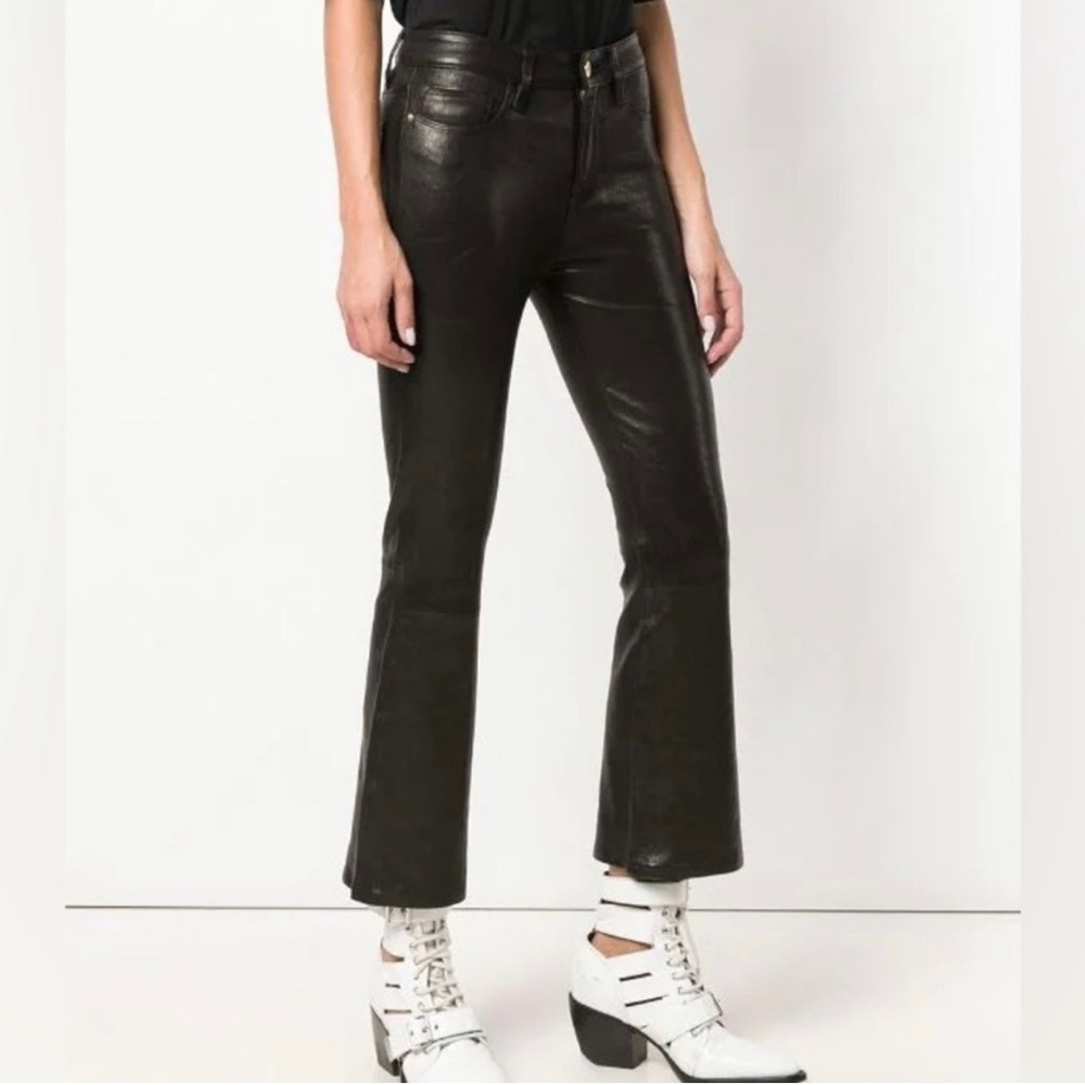 New with tags Frame real leather Le crop Mini Boot pants. Size 30. Gorgeous!!!